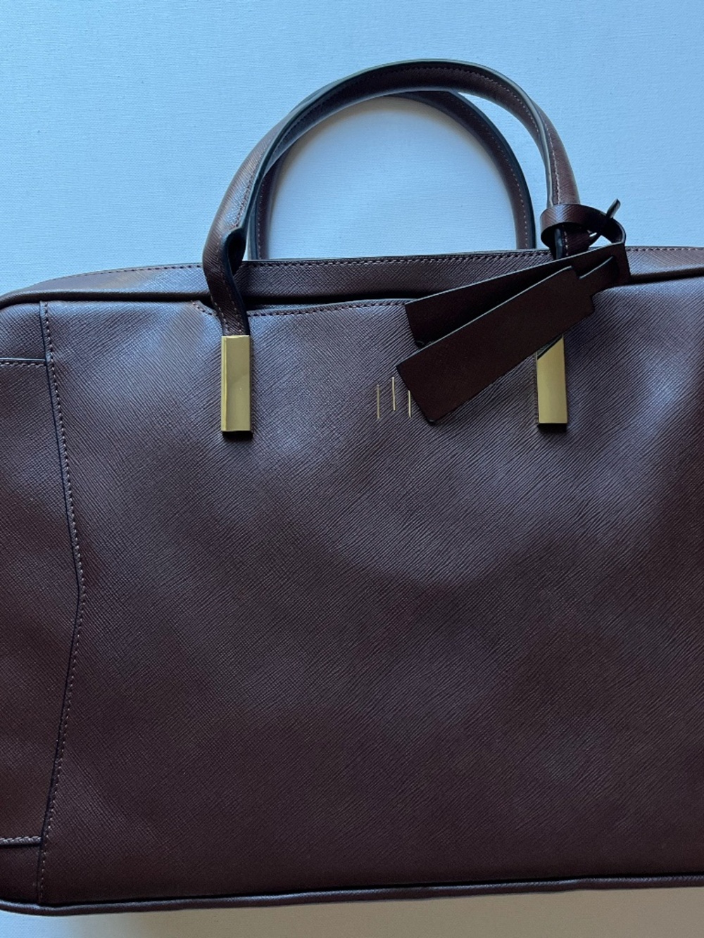 La Mansio Italian Premium Leather laptop work bag backpack Chocolate Brown Color - Picture 3 of 12